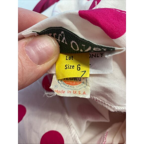 VTG 50’s Patty O’Neil Pink Polka dot Dress size 6 rockabilly pin up party - Picture 14 of 15